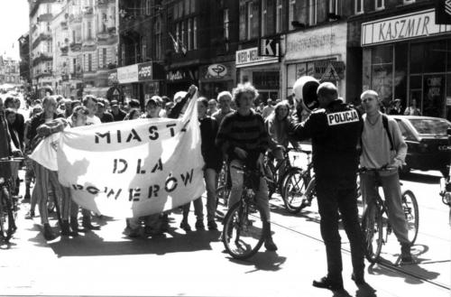 Demonstracja rowerowa, Gliwice, 1995